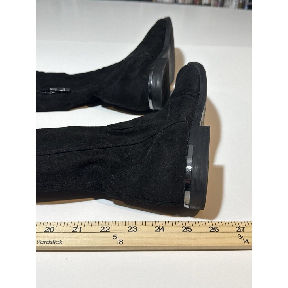 Marc Fisher Boots Womens 10 M Black Tall Over The Knee Suede Side Zip Heels - Picture 4 of 5